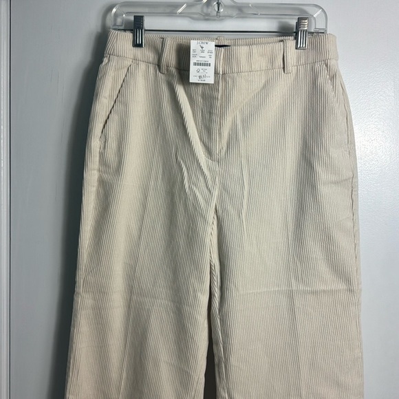 NWT J. Crew Factory Wide-Leg corduroy pant Cream Size 8 Petite - Picture 2 of 12